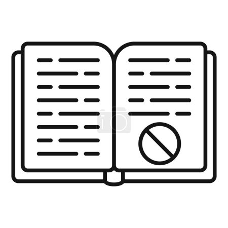Libro descargo de responsabilidad página icono contorno vector. Documento de trabajo. Literatura legal