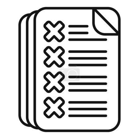 Paper rejected disclaimer points icon outline vector. Paper document. Sign policy