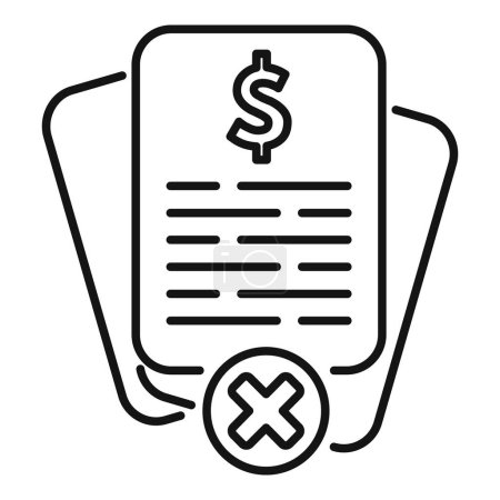 Illustration for Disclaimer finance paper icon outline vector. File review. Sign contract mark - Royalty Free Image