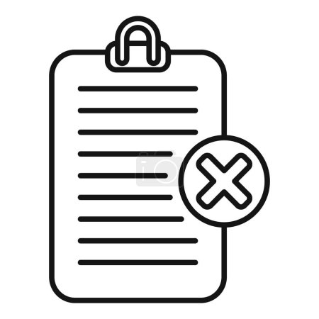 Illustration for Paper file review icon outline vector. Disclaimer term. Claim design data - Royalty Free Image