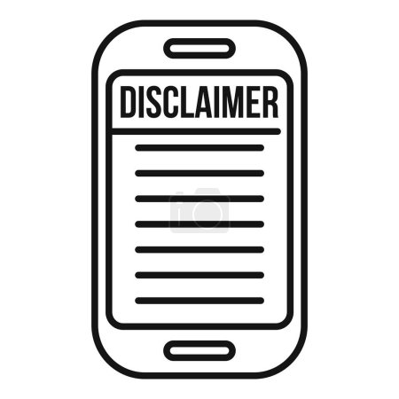 Illustration for Online device terms icon outline vector. Disclaimer term. Policy deny finance - Royalty Free Image