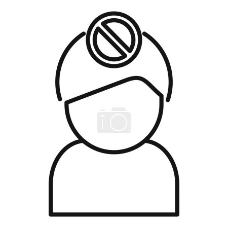 Illustration for Rejected person by law icon outline vector. Modern notice. Application policy - Royalty Free Image