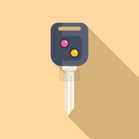 Illustration for Auto key icon flat vector. Smart lock. Alarm security control - Royalty Free Image