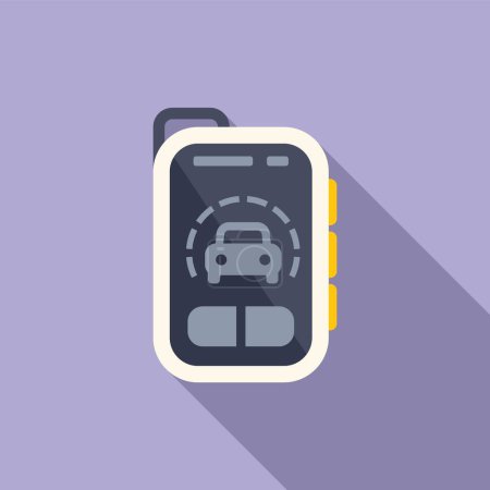 Illustration for Car alarm system icon flat vector. Smart security. Keyless secure - Royalty Free Image