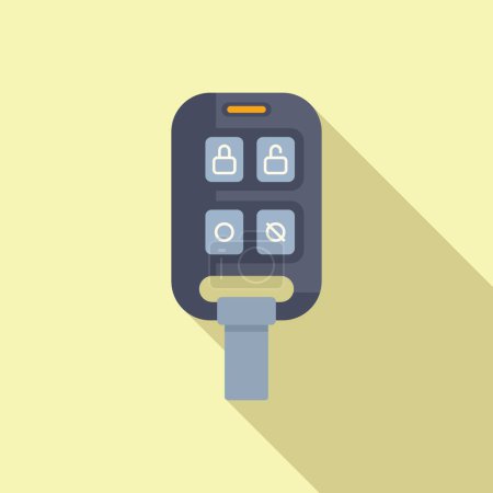 Smart vehicle key icon flat vector. Alarm access. Control secure
