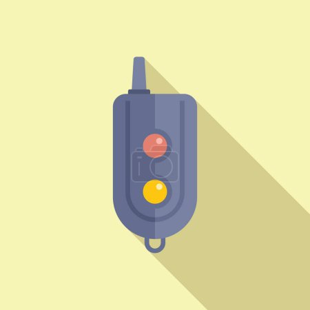 Antenna key control icon flat vector. Vehicle security. Lock caution