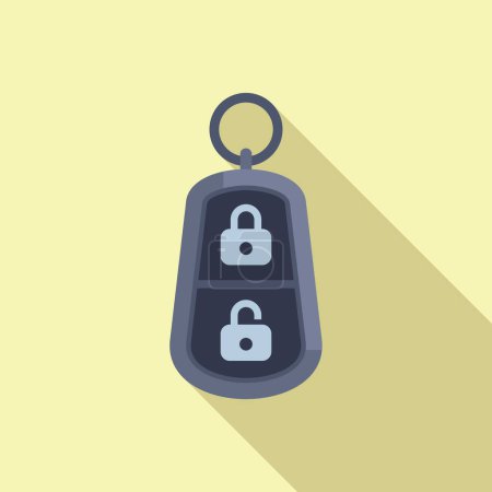 Illustration for Alert smart key icon flat vector. Control vehicle. Auto smart entrance - Royalty Free Image