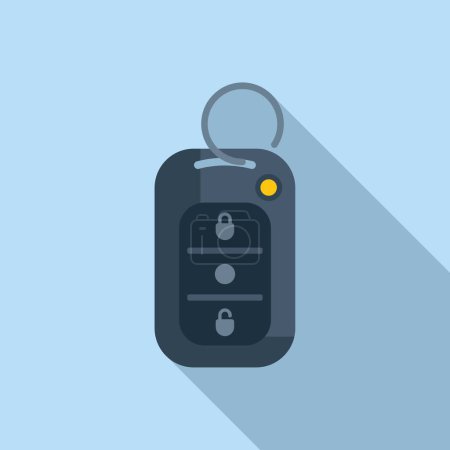 Illustration for Alarm auto system icon flat vector. Smart key. Security control access - Royalty Free Image