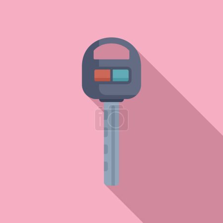 Illustration for Smart vehicle key icon flat vector. Electronic access. Ignition trunk - Royalty Free Image