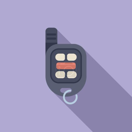 Illustration for Car alarm system icon flat vector. Control access. Safe chip emblem - Royalty Free Image