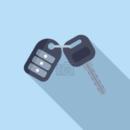 Illustration for Alert key control icon flat vector. Modern vehicle. System start device - Royalty Free Image