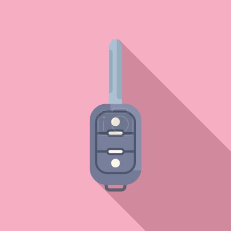 Illustration for Digital smart key icon flat vector. Activate access. Transport control - Royalty Free Image