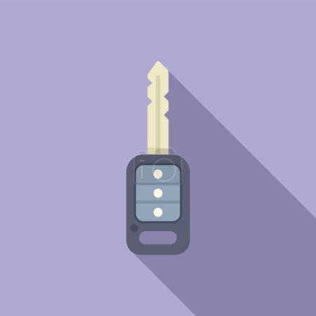 Illustration for Alert smart key icon flat vector. Access start. Code caution service - Royalty Free Image