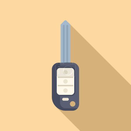 Illustration for Digital smart key icon flat vector. Security control. Chip object - Royalty Free Image