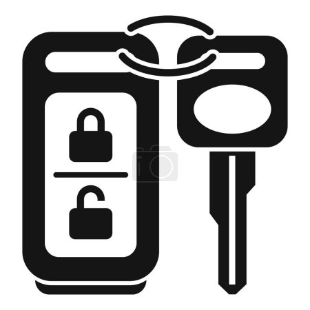 Icono de acceso llave inteligente vector simple. emblema de chip. Inicio del sistema de alarma