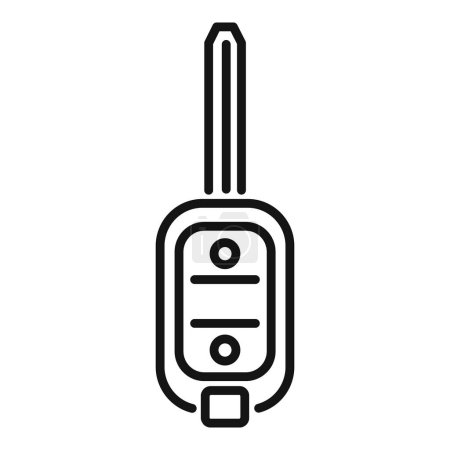 Antena clave icono de control contorno vector. Seguridad del vehículo. Precaución de bloqueo