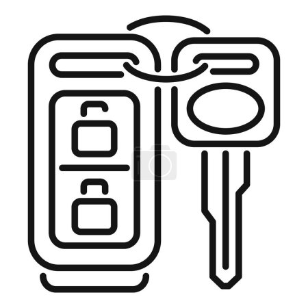 Illustration for Smart key control icon outline vector. Security device. Drive electronic safe - Royalty Free Image