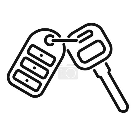 Illustration for Alarm auto system icon outline vector. Smart key. Security control access - Royalty Free Image