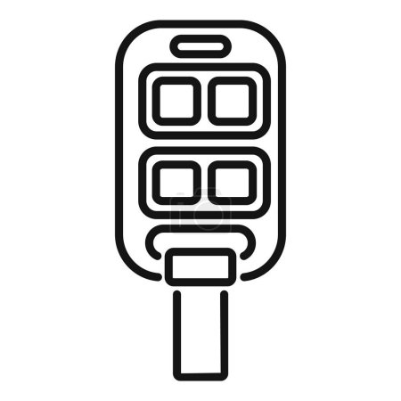 Illustration for Electronic smart key icon outline vector. Access security. Caution ignition - Royalty Free Image
