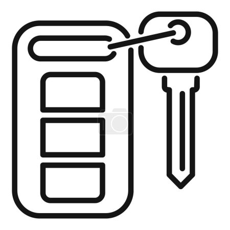 Illustration for Alert smart key icon outline vector. Control vehicle access. Modern security - Royalty Free Image