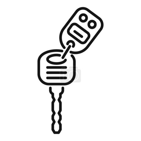 Illustration for Smart alarm key icon outline vector. Vehicle electronic. Service safe chip - Royalty Free Image