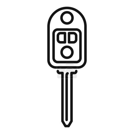 Icono de alarma inteligente electrónica contorno vector. Seguridad del vehículo. Inicio de acceso