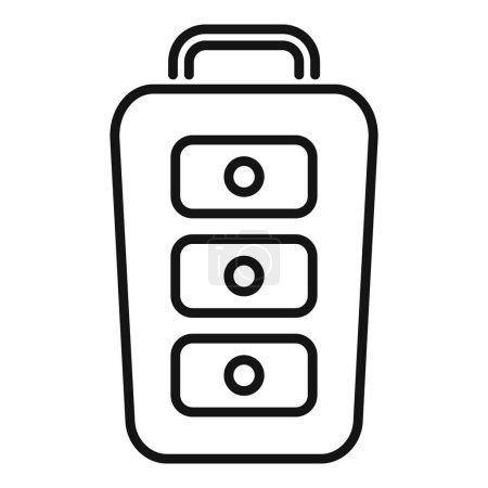 Illustration for Smart key access icon outline vector. Chip emblem. Start alarm system - Royalty Free Image