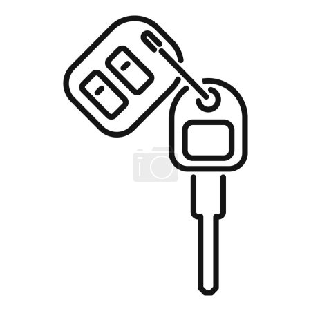 Illustration for Smart key remote control icon outline vector. Object electronic device. Access start - Royalty Free Image