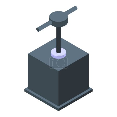 Illustration for Bomb action push icon isometric vector. Danger explosive. Remote element - Royalty Free Image