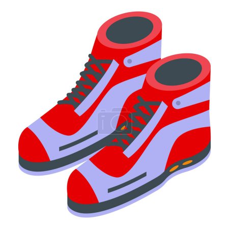 Icono zapatos árticos vector isométrico. Equipo de invierno. Nueva tecnología de modelo