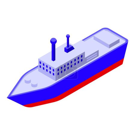 Arctic exploration ship icon isometric vector. Ice breaker. Big transport
