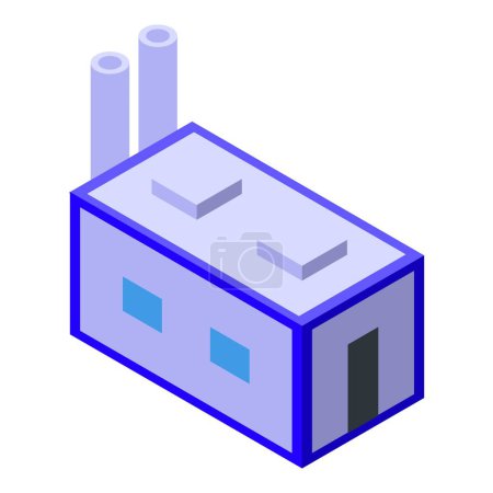 Ilustración de Pequeño icono de producción de gas fábrica vector isométrico. Almacenamiento de energía. Estación central - Imagen libre de derechos