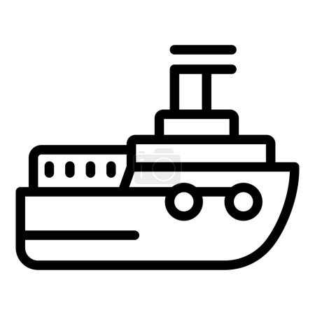 Ilustración de Acorazado icono contorno vector. Nave de guerra marítima. Barco militar armado - Imagen libre de derechos