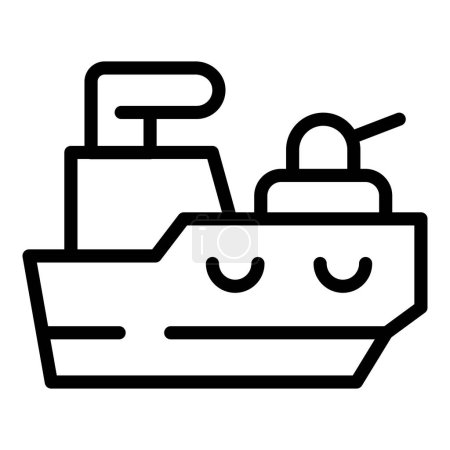 Ilustración de Naval warfare ship icon outline vector. Barco de batalla. Buque de combate defensa - Imagen libre de derechos