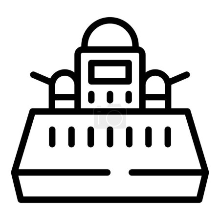 Ilustración de War attack fleet icon outline vector (en inglés). Fuerza de acorazado. Destructor de guerra marina - Imagen libre de derechos