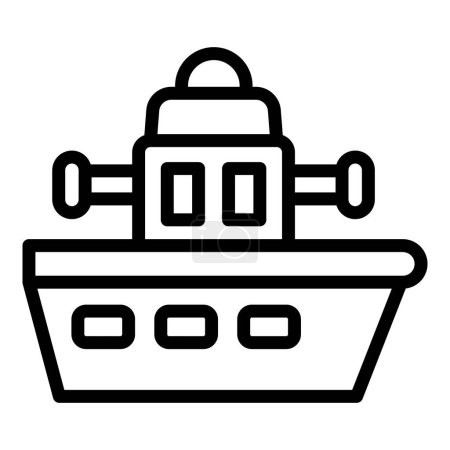 Ilustración de Acorazado ejército icono de poder contorno vector. Barco de guerra. Flota de combate náutica - Imagen libre de derechos