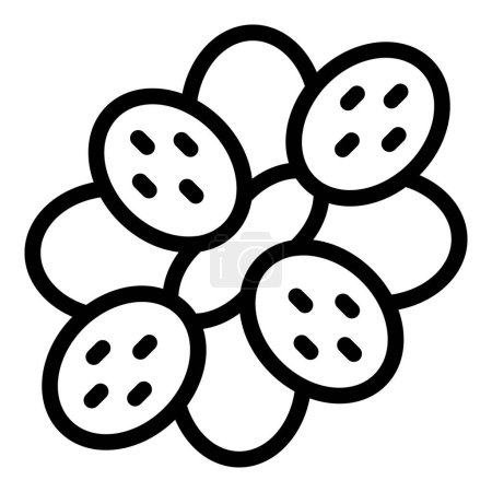 Cinnamon rolled dough icon outline vector. Danish sweet breakfast pastry. Frosting baked bread