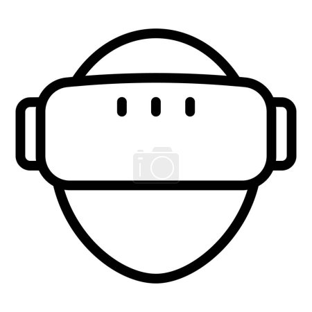Vector de contorno de icono de casco de realidad virtual. Ilusión inmersiva. Auriculares de tecnología futurista