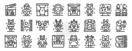 Illustration for NAME icons set outline vector. - Royalty Free Image