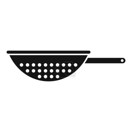 Colander icon simple vector. Cook accessory. Handle metal tool