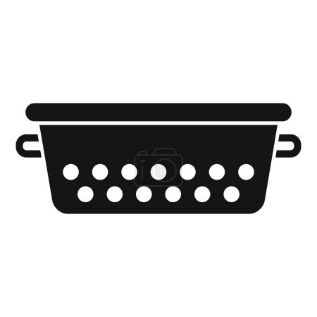 Colander kit tool icon simple vector. Cooking element. Water handle drain