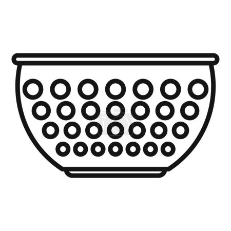 Small colander icon outline vector. Cooking sieve tool. Equipment element