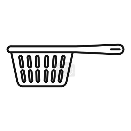 Plastic colander icon outline vector. Cook element. Drain object for dish