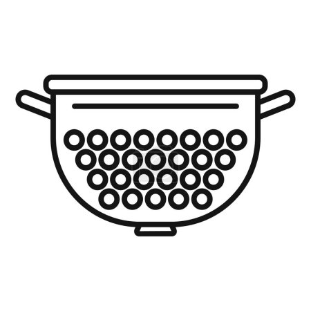 Colander filter icon outline vector. Sifting water container. Wash process