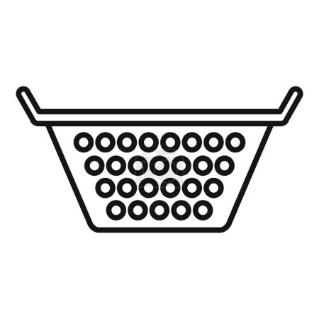 Prepare colander drain icon outline vector. Cooking accessory. Water element