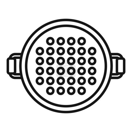 Top view colander icon outline vector. Drain tool. Drainer wash baker
