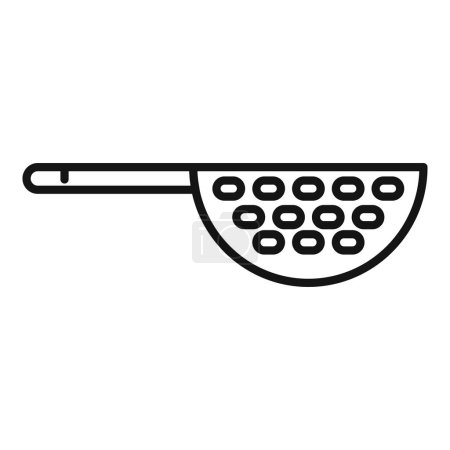 Separation drain tool icon outline vector. Colander sieve bowl. Domestic accessory