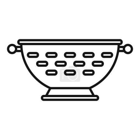 Prepare colander icon outline vector. Dish tool kit. Water handle equipment