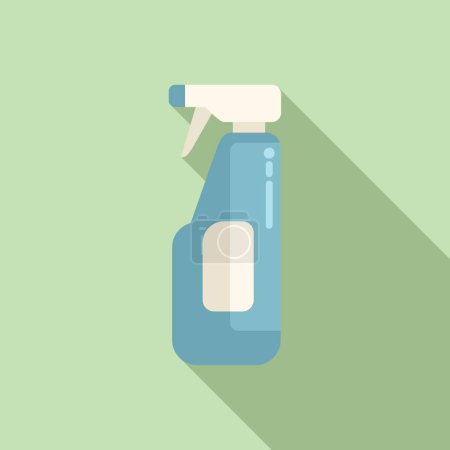 Spray bottle cleaner icon flat vector. Plastic material. Cleaning chemical product