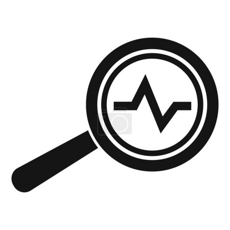 Illustration for Magnifier heart rate icon simple vector. Health care. Medical protection - Royalty Free Image